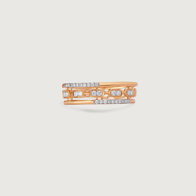 Luxe Link Gold & Diamond Finger Ring,,hi-res image number null