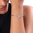 Heart Link Silver Bracelet,,hi-res view 2