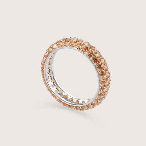 Champagne Elegance Silver Ring