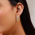 Sculpted Flow Diamond Drop Earrings,,hi-res view 2