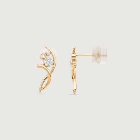 Flowing Grace Diamond Stud Earrings