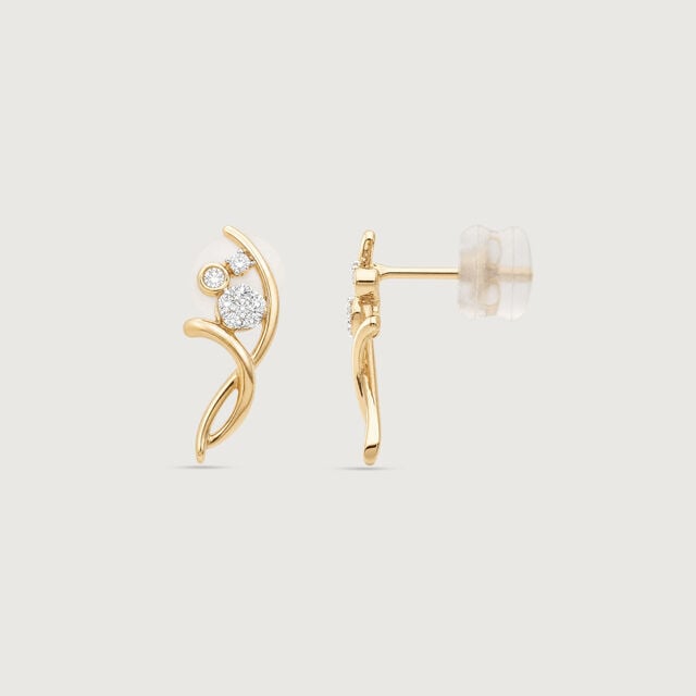 Flowing Grace Diamond Stud Earrings,,hi-res image number null