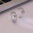 Breezy Stripe Silver Toe Rings,,hi-res view 1