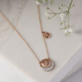 Elegant Circular Gold & Diamond Necklace,,hi-res view 1