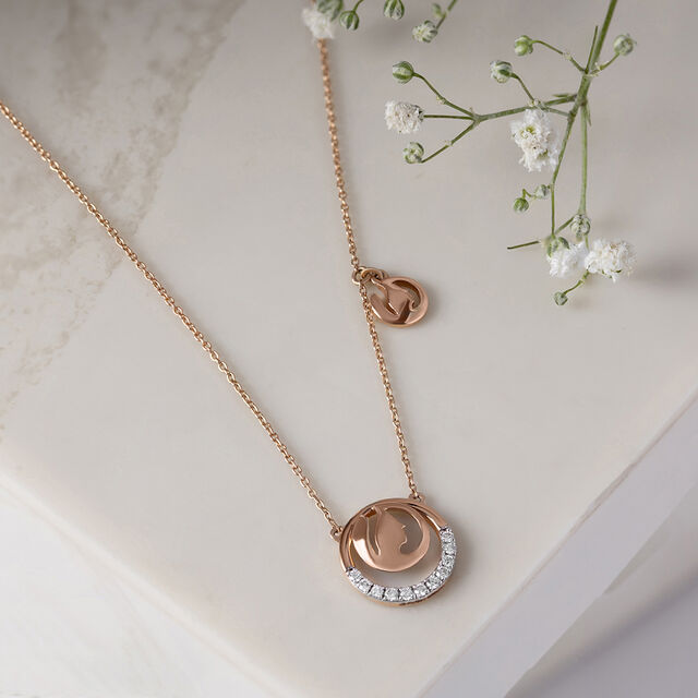 Elegant Circular Gold & Diamond Necklace,,hi-res image number null