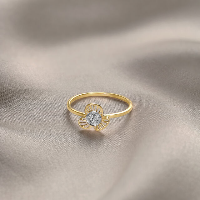 Petal Brilliance 14 Kt Gold & Diamond Ring,,hi-res image number null