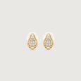 Faceted Balance Diamond Stud Earrings,,hi-res view 3