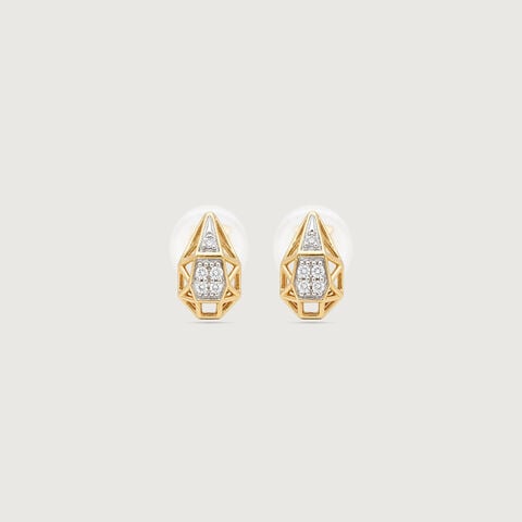 Faceted Balance Diamond Stud Earrings