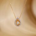 Golden Halo Drift Diamond Necklace,,hi-res view 1