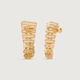 Sculpted Cascade Gold Drop Earrings,,hi-res view 3