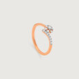 Whimsical Flower Gold & Diamond Finger Ring,,hi-res view 3