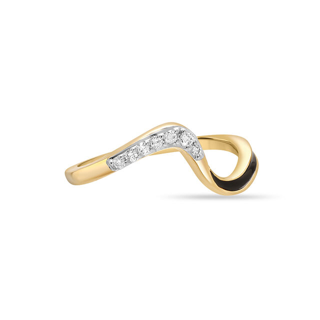 14KT Yellow Gold Wavy Diamond Ring,,hi-res image number null