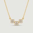 Minimal Geometric Diamond Necklace,,hi-res view 4