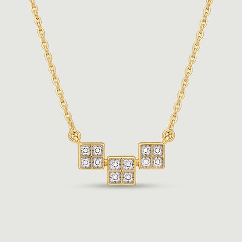 Minimal Geometric Diamond Necklace