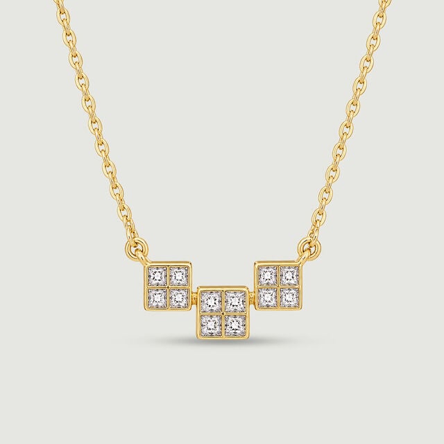 Minimal Geometric Diamond Necklace,,hi-res image number null