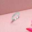 Sleek Braided Silver Finger Ring,,hi-res view 1