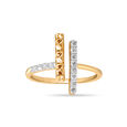 14KT Yellow Gold Luminous Lines Diamond Finger Ring,,hi-res view 2