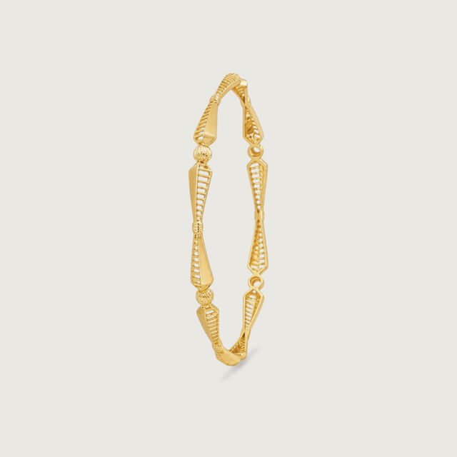 Rhythmic Facet Gold Bangle,,hi-res image number null
