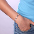 Misty Glow Silver Bangle,,hi-res view 2
