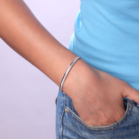Misty Glow Silver Bangle