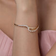 Elegant Precision Gold & Diamond Bangle,,hi-res view 2