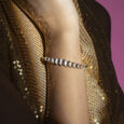 Zigzag Pulse Gold & Diamond Bangle,,hi-res view 3
