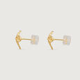 Fluid Bloom Gold Stud Earrings,,hi-res view 4