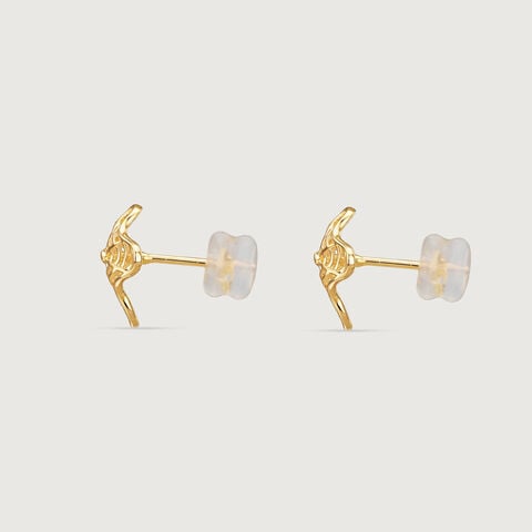 Fluid Bloom Gold Stud Earrings