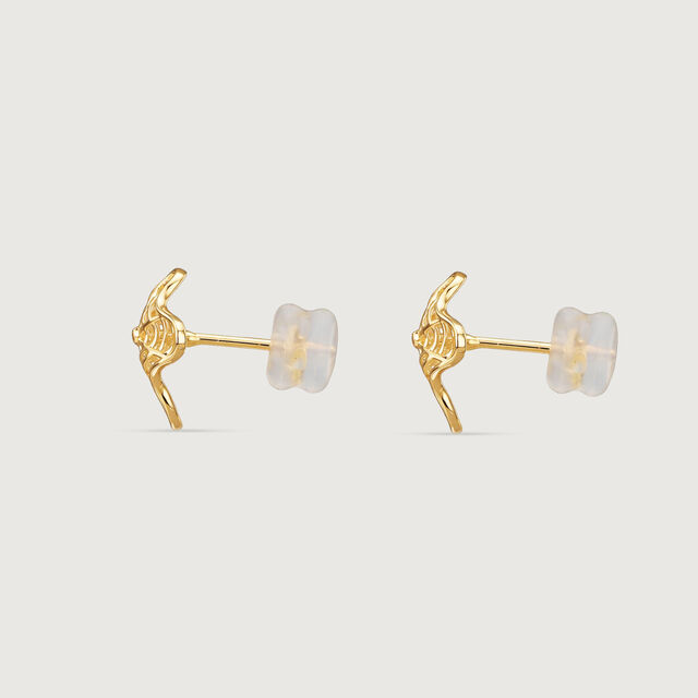Fluid Bloom Gold Stud Earrings,,hi-res image number null