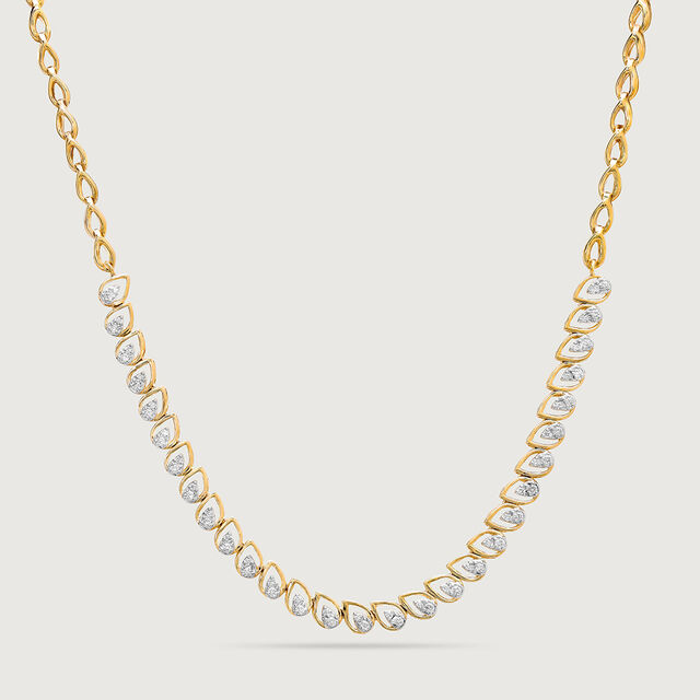 Teardrop Chic 14 Kt Gold and Diamond Necklace,,hi-res image number null