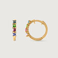 Colourful Charm Garnet & Gold Hoop Earrings,,hi-res view 3