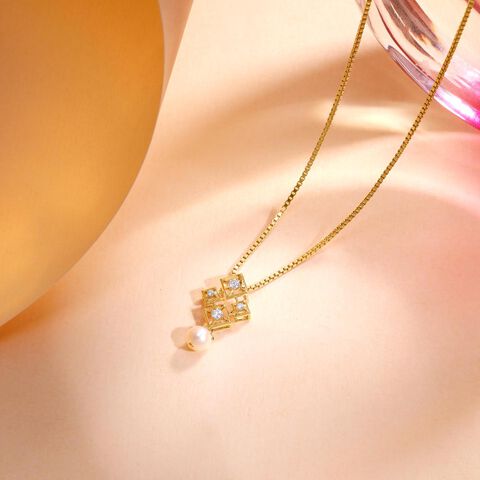 Soft Geometry Diamond Pendant