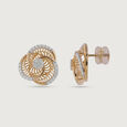 Elegant Spiral Gold & Diamond Stud Earrings,,hi-res view 4