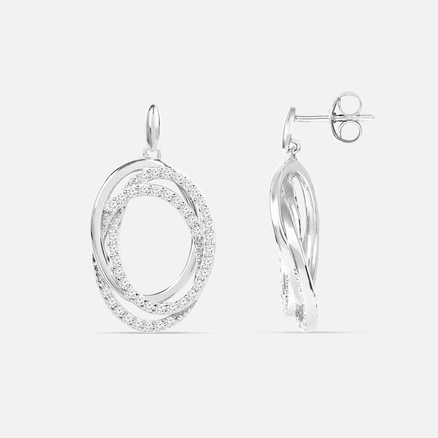 Twinkling Orbit Silver Stud Earrings,,hi-res image number null