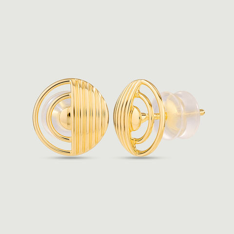 Radiant Concentric Gold Stud Earrings