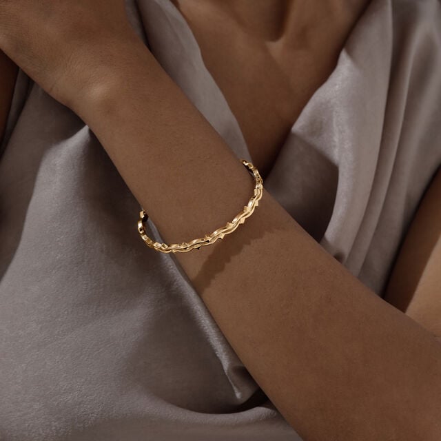 Fluid Weave Gold Bangle,,hi-res image number null