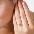 14KT Rose Gold Glistening Rain Droplet Diamond Finger Ring,,hi-res view 1