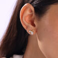 Sparkling Symmetry Gold & Diamond Stud Earrings,,hi-res view 2