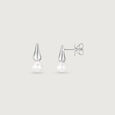 Pearl Bloom Silver Stud Earrings,,hi-res view 4