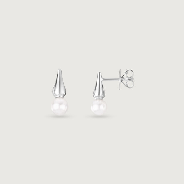 Pearl Bloom Silver Stud Earrings,,hi-res image number null
