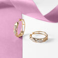 Geometric Luxe Gold & Diamond Hoop Earrings,,hi-res view 1