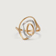 14KT Yellow-White Gold Oval Finger Ring With Openwork,,hi-res view 3