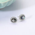 Starry Ocean Silver Stud Earrings,,hi-res view 1