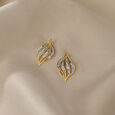 Draped Elegance 14 Kt Gold & Diamond Stud Earrings,,hi-res view 1