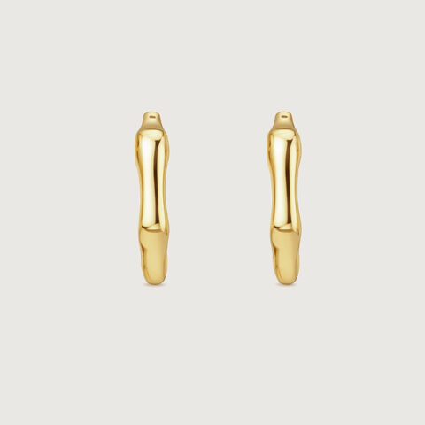 Organic Sculpt Gold Hoop Earrings