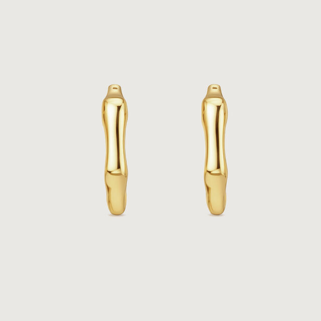 Organic Sculpt Gold Hoop Earrings,,hi-res image number null