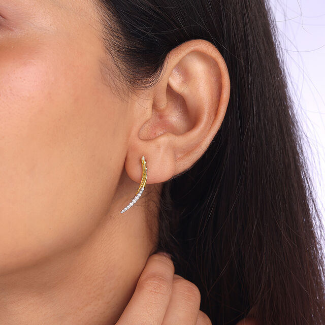 Subtle Sparkle Gold & Diamond Stud Earrings,,hi-res image number null
