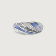 Mother of Pearl Wave Silver Ring,,hi-res view 2