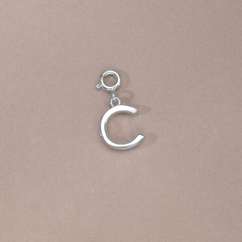 Classic Initial C Silver Charm