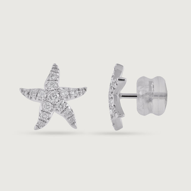 Starry Shine Gold & Diamond Stud Earrings,,hi-res image number null